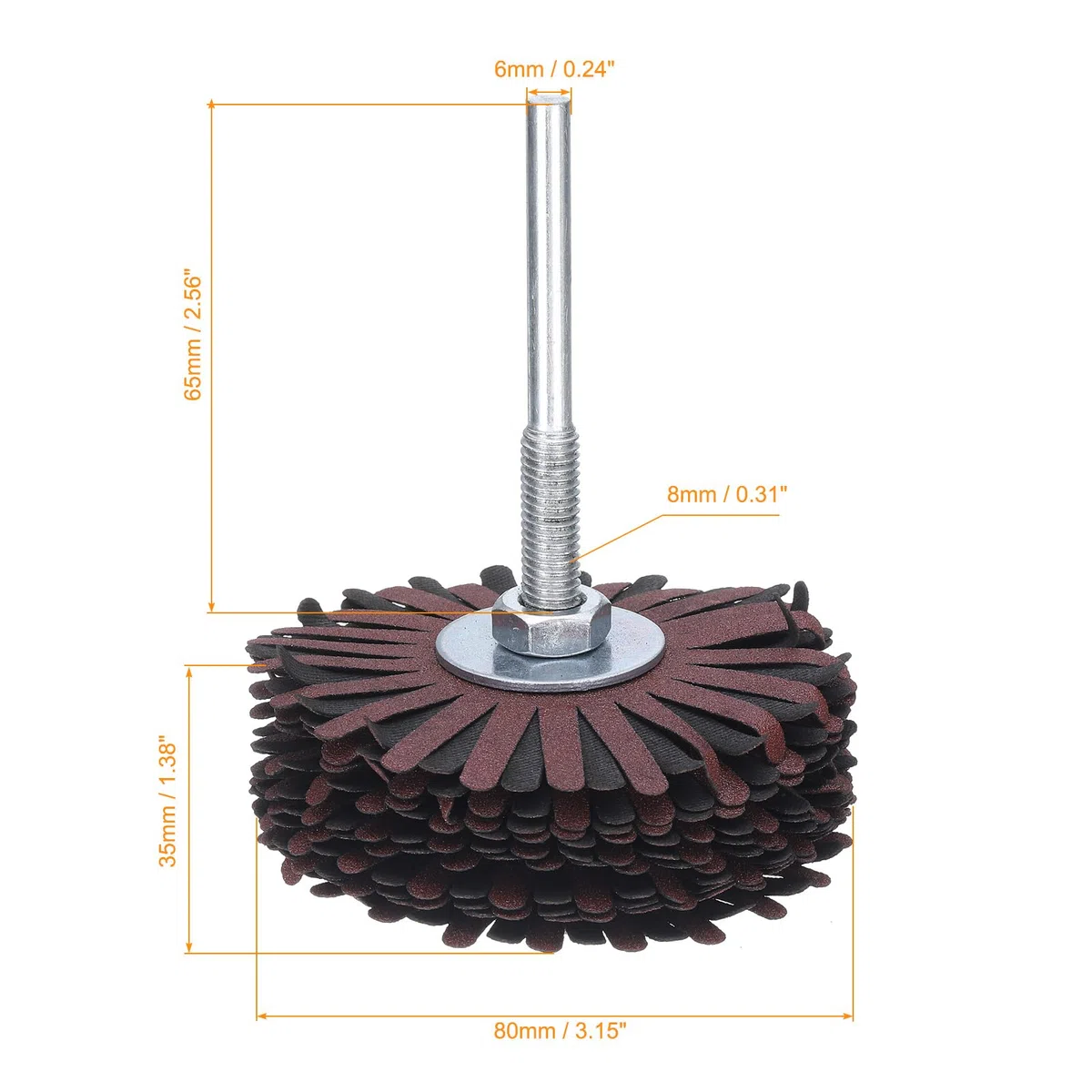 QUARKZMAN 2 Piezas Rueda De Lija De Tela Abrasiva Con Vástago De 1/4 De Pulgada Para Tallado De Raíces Pulido De Muebles Carpintería Grano 180