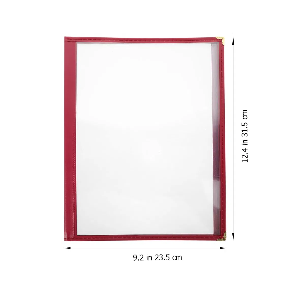 Amosfun Funda para Menú de Pvc Rojo A4 6 Páginas Transparentes, Cubierta Protectora Flexible E Irrompible para Restaurantes, Cafeterías y Bares, Soporte para Lista de Precios Insertada