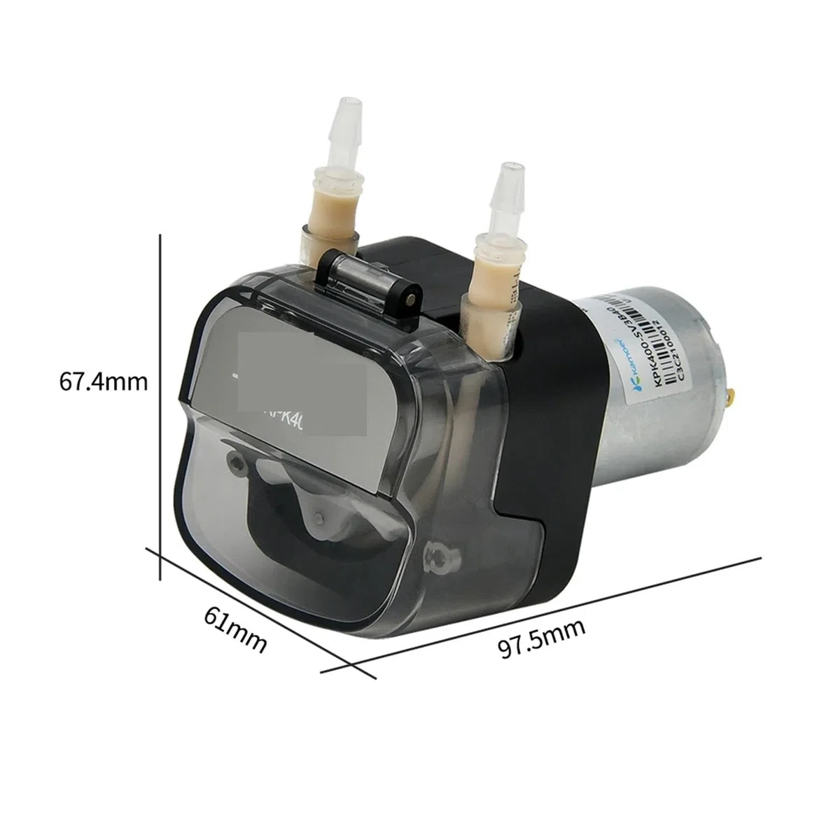 Bomba peristáltica de Alto caudal KPK400 de 400 ml/min, Motor de 12 V y 24 V CC, autocebante, con Tubo BPT, dosificadora for Laboratorio.(KPK400-SV3B40-24V)
