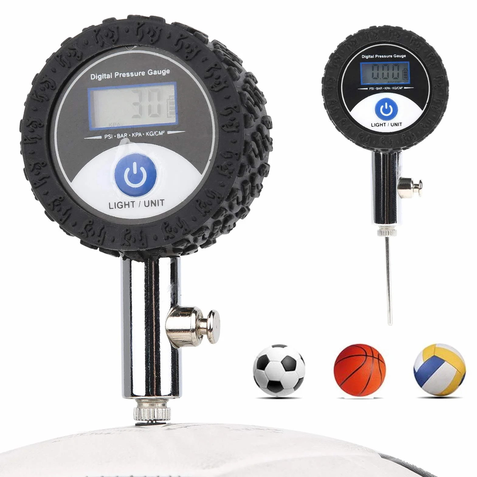 POENVFPO TesterDePresión, TesterDePresión Compacto y portátil, con Pantalla Digital para Deportistas, Entrenadores, Aficionados al vóley, Baloncesto, fútbol y Tenis