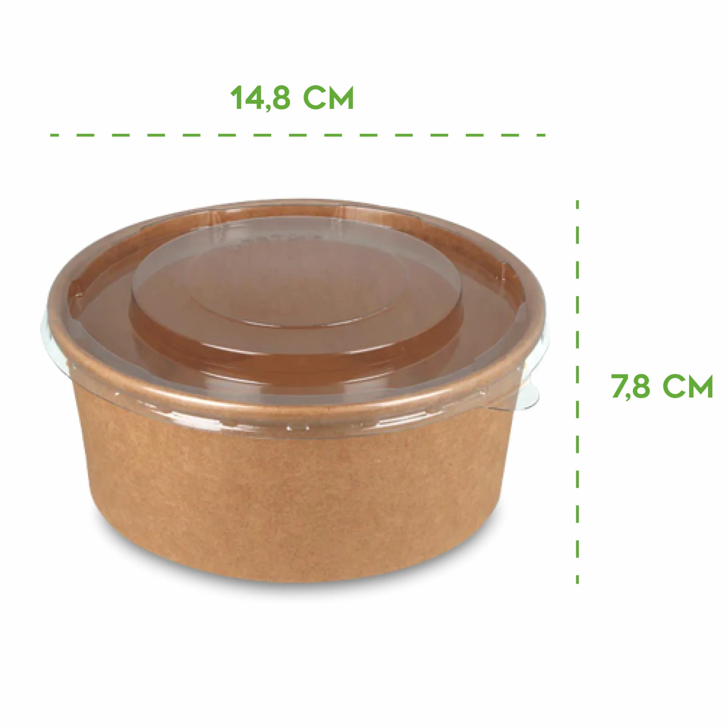 50 cuencos de papel de 1000 ml con tapa, recipiente contenedor de cartón ecológico compostable biodegradable para llevar comida comida comida poke desechable diám. 14,8 cm