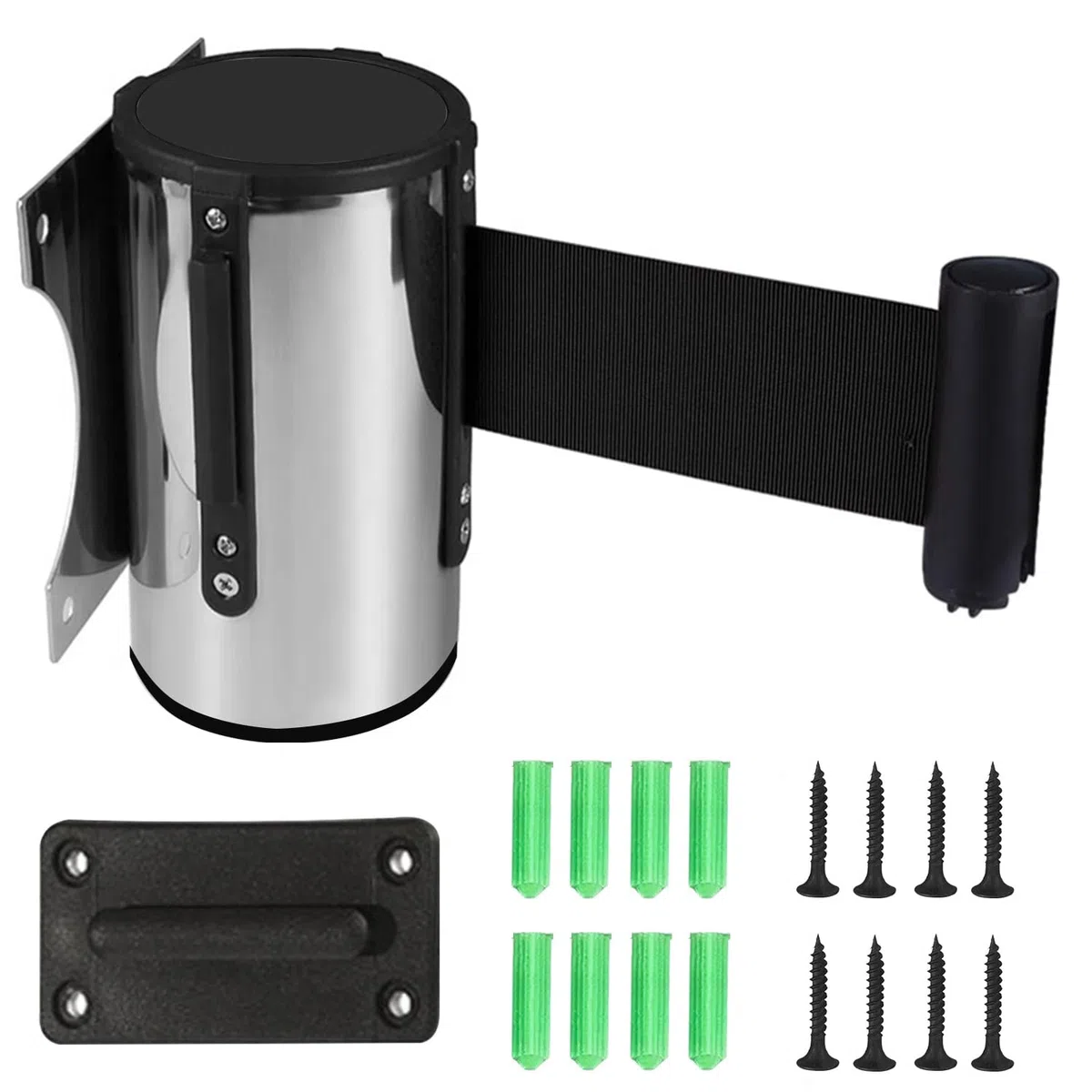 Cinta Separadora 5M Cinta Separadora Extensible Barrera Retractil Montaje en Pared Cintas Separadoras Crowd Control Cinta Seguridad