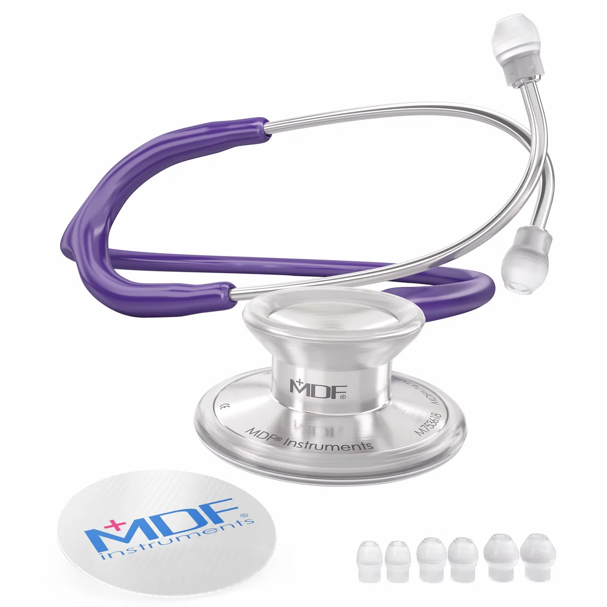 MDF Instruments Acoustica Fonendoscopio ligero de doble cabeza - GarantÌa-de-por-vida & Programa-piezas-gratuitas-de-por-vida, Morado, MDF747XP08
