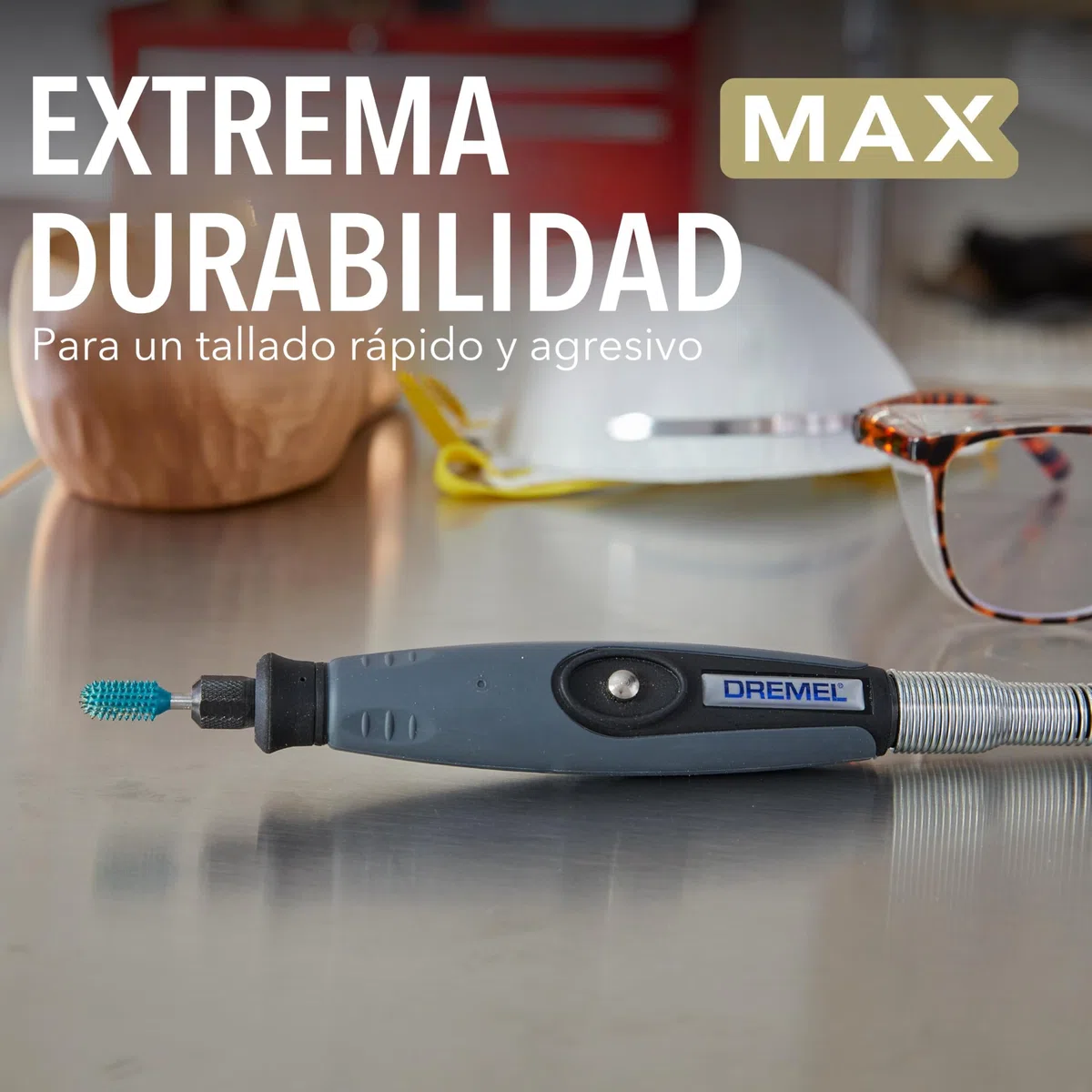 Dremel Max High Performance Power Carving Bit (9954), material acero inoxidable, 7,9 mm de diámetro "cabeza de bola" para tallar en madera, plástico, espuma EVA y goma. Parte de la Dremel MAX Life