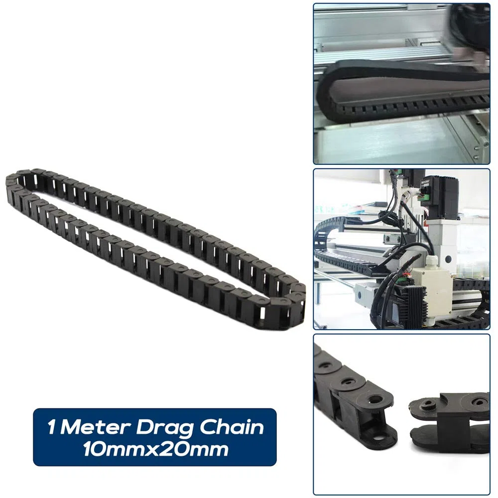 10 mm x 20 mm cable plástico negro cable cable arrastre cadena 1 m longitud para CNC (2 piezas)