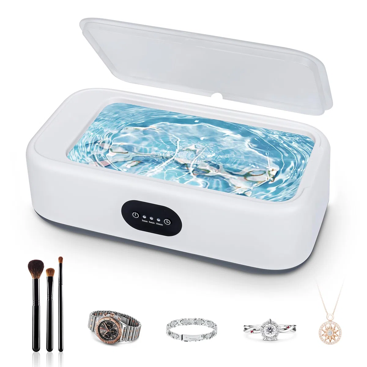 Romon Limpiador Ultrasónico, Ultrasonic Cleaner de 640 ML, Adecuado Ultrasonidos Sónico para Gafas Monedas Cubiertos Regalos Relojes Solución de Limpieza Ultrasónica