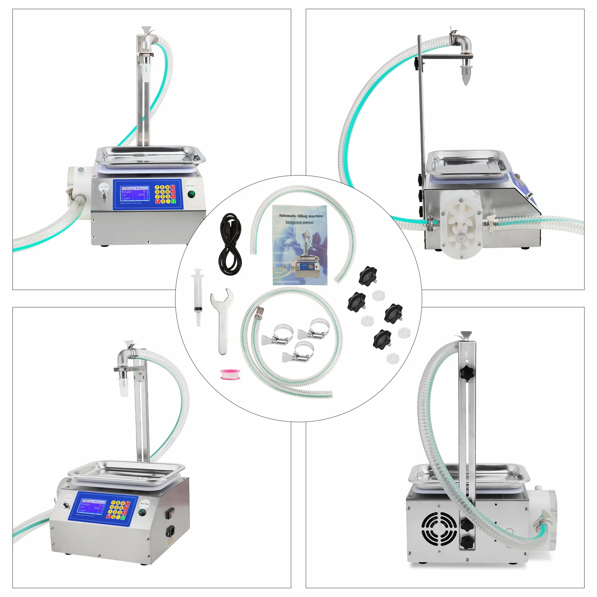 Máquina llenadora de líquidos eficiente, Máquina llenadora de botellas de 20ml-10000ml, Máquina llenadora de pesaje con bomba peristáltica para líquido viscoso de mermelada de miel