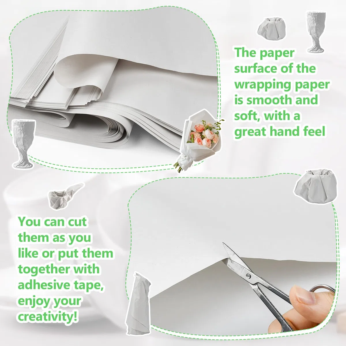 Papel de Embalaje Blanco para Mudanzas 100 Hojas de Papel de Seda para Embalaje de 70 x 38 cm Papel de Periódico para Envolver Cristal Vajillas Ropas Papel de Embalaje de Regalo para Tienda