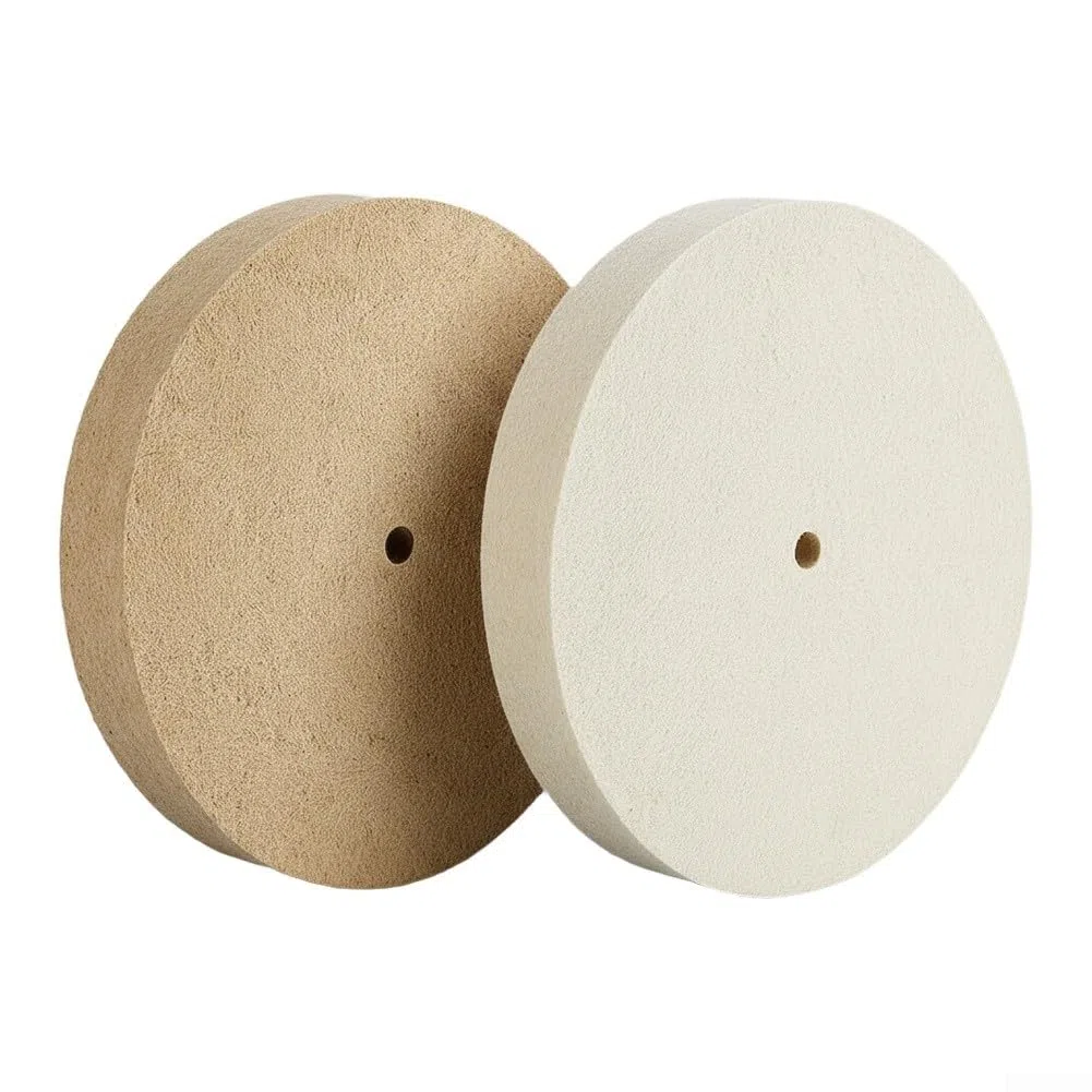Rueda de pulido de lana plana de 250 mm x 40 mm, disco de pulido de fieltro fino o grueso para metal, acero inoxidable, madera, plástico para acabado de superficies, almohadilla de lana comprimida