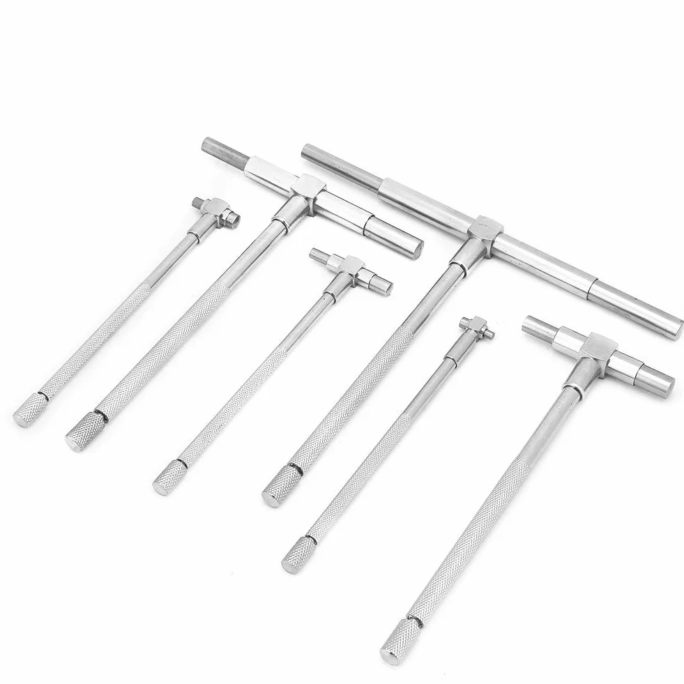 Fyearfly Juego de calibradores telescópicos, 6 piezas/juego Calibrador telescópico 8-150 mm Calibrador diámetro interior ajustable Micrómetro Herramientas medición Calibrador telescópico alta precisió