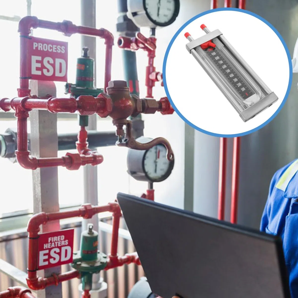 iplusmile U tubo manómetro: 0-1000PA acero inoxidable de alta precisión sensor de presión manómetro vacío indicador de presión para el hogar laboratorio