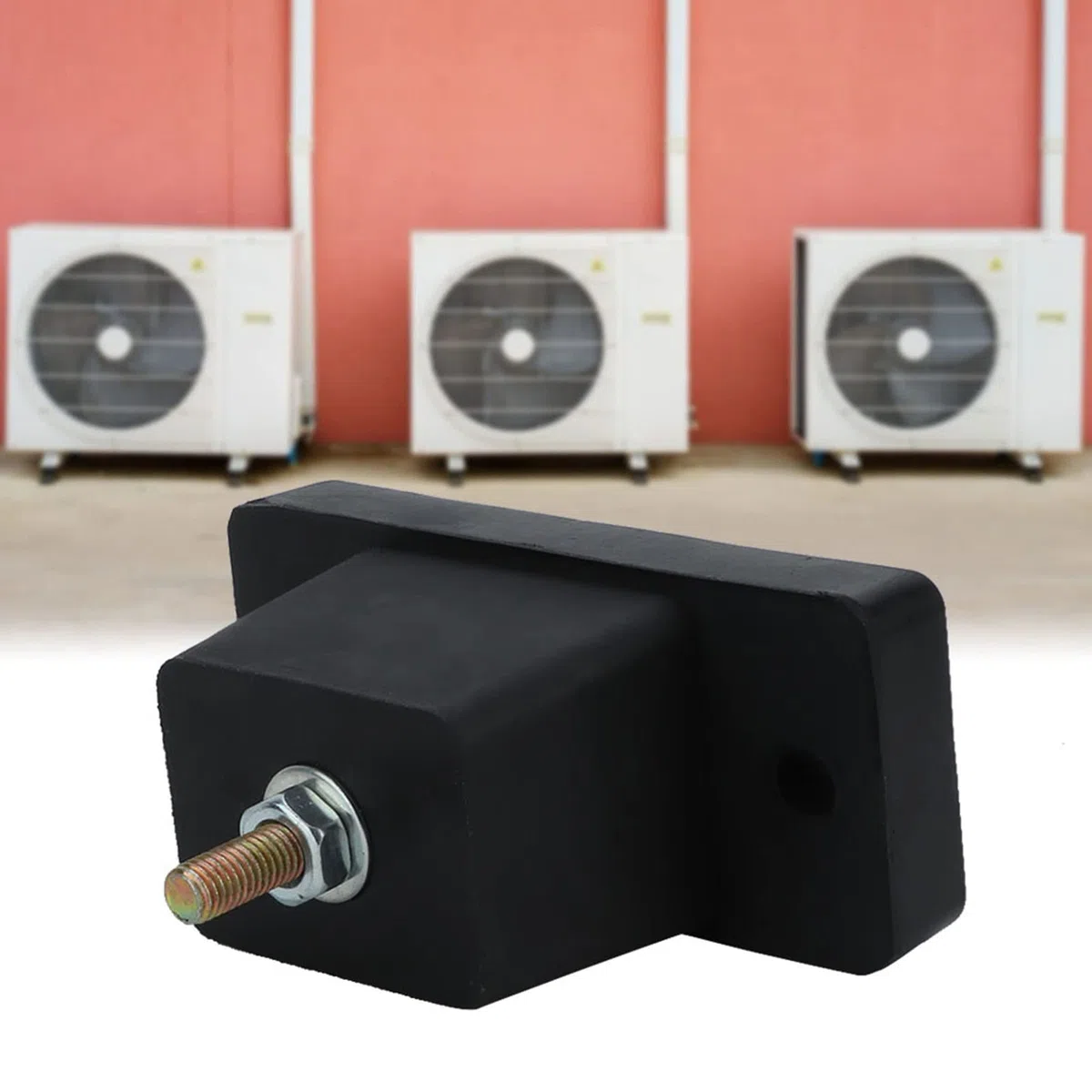 Paquete de 4 Almohadillas antivibraciones para Aire Acondicionado, Base de Almohadilla para pies a Prueba de Golpes para Soporte de Aire Acondicionado al Aire Libre