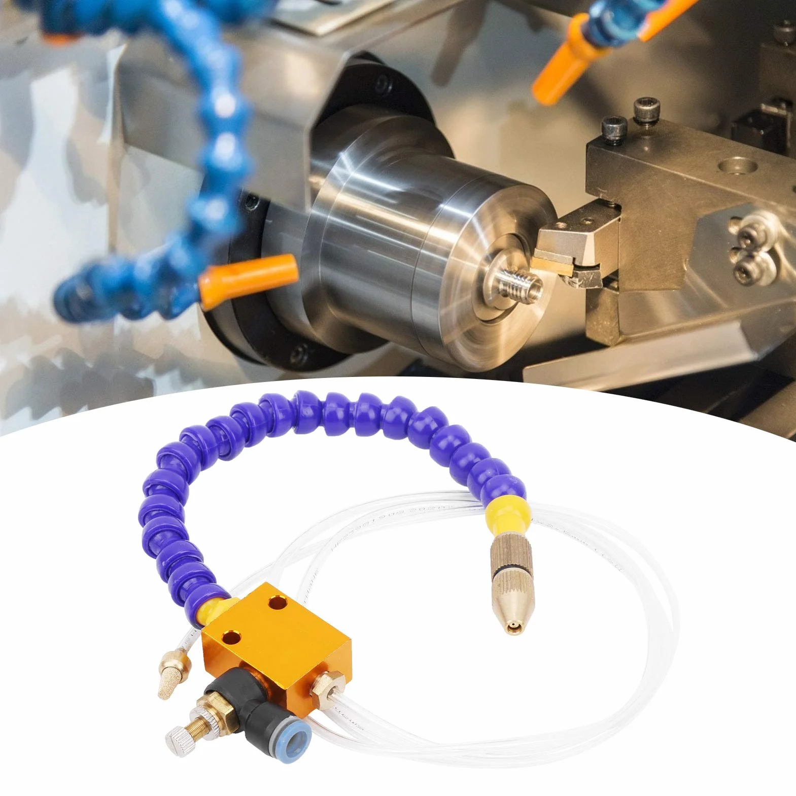 2 piezas de refrigerante, Herramientas de Fresado Fresa de niebla, de pulverización de lubricación para taladro de fresado de torno CNC de tubo de aire de 8 mm