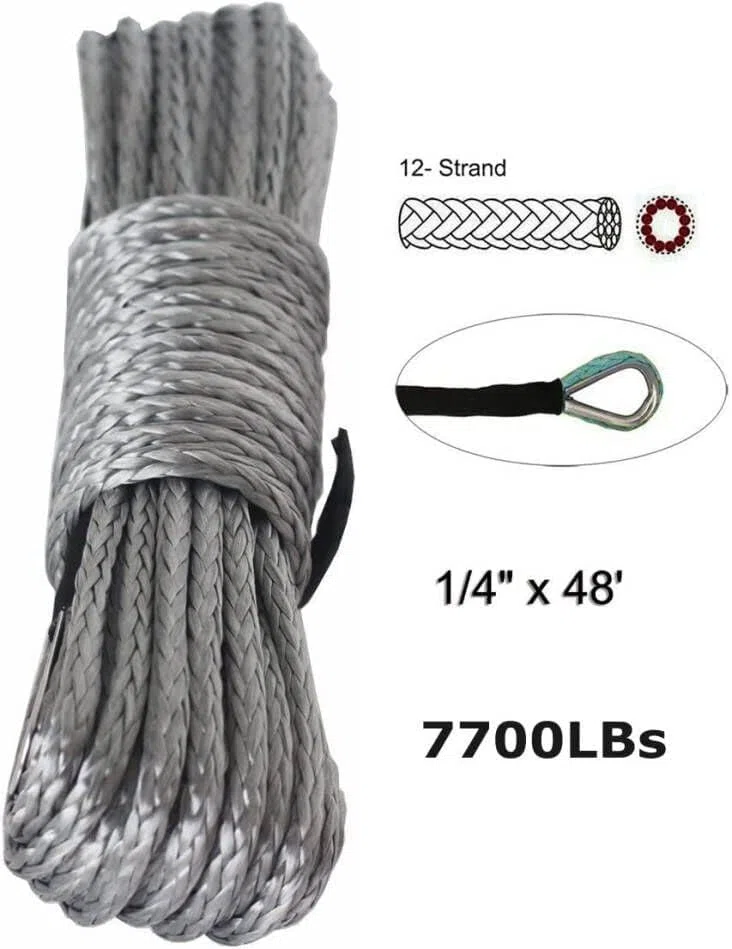 Cable de línea de cabrestante sintético de 5 mm x 15 m, Resistencia de 3,5 toneladas, para ATV, UTV, Quad, Dyneema SK78 plástico, 4x4, Offroad