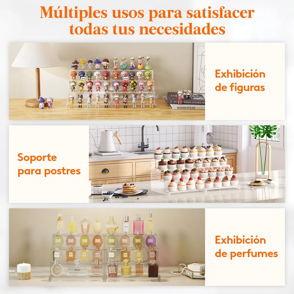 Lifewit Expositor Metacrilato, Soporte para Tartas y Frutas de 4 Niveles, Mesa Dulce Accesorios, Bandejas Catering para Bodas, Fiestas y Cumpleaños, 30 cm, 2 Paquetes