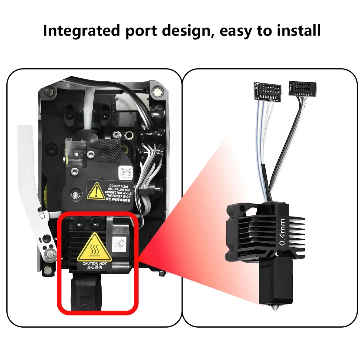 P1S P1P Hotend - Juego completo de cabezales de impresión con calentador de cerámica, termistor, boquilla de acero endurecido de 0,4 mm, Hotend de repuesto para impresora 3D de Bambu Lab P1
