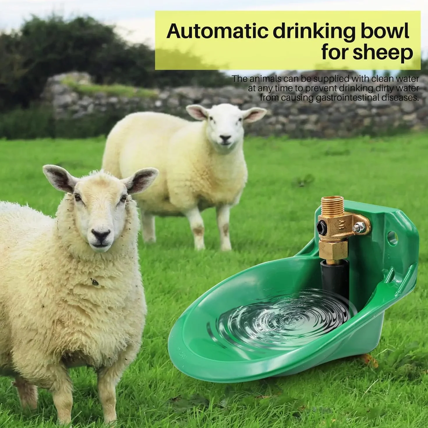 Bebedero para ovejas Bebedero automático para Cabras Dispensador de Agua de Gran Capacidad Bebedero para pastos Bebedero con válvula de Flotador