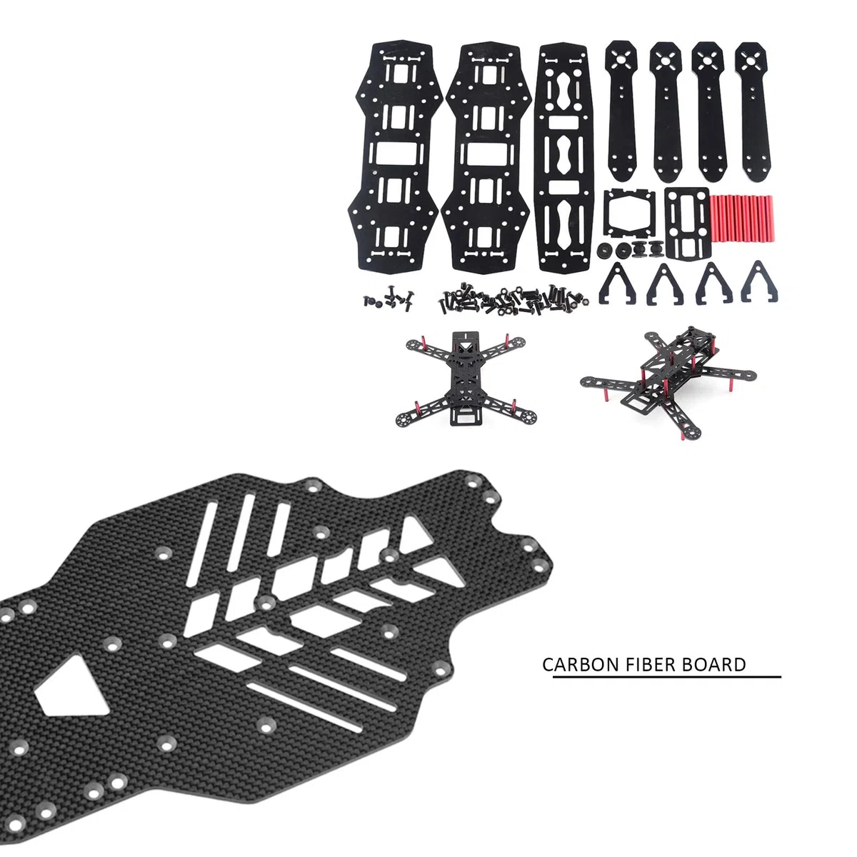 OTOTEC - Placa de fibra de carbono 3K, grosor de 0,5 a 2 mm, carbono, negro, 0.5mm