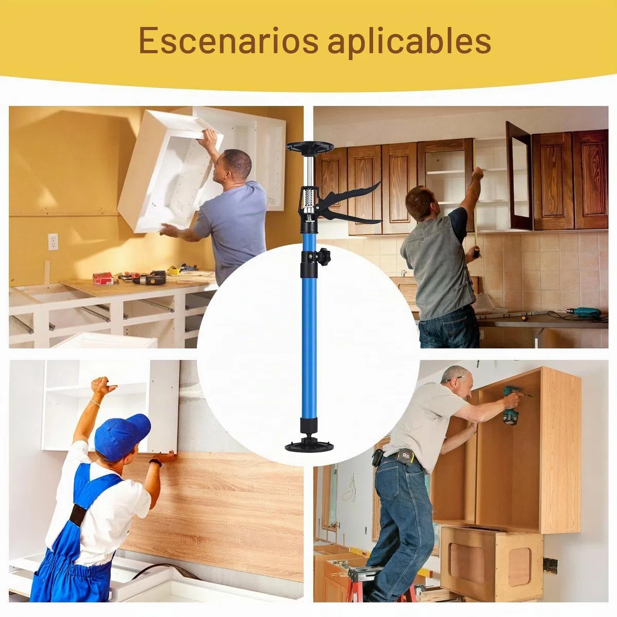 2 Herramientas de elevación Manual para Ahorrar Mano de Obra, Gatos de elevación Ajustables para gabinete de Cocina