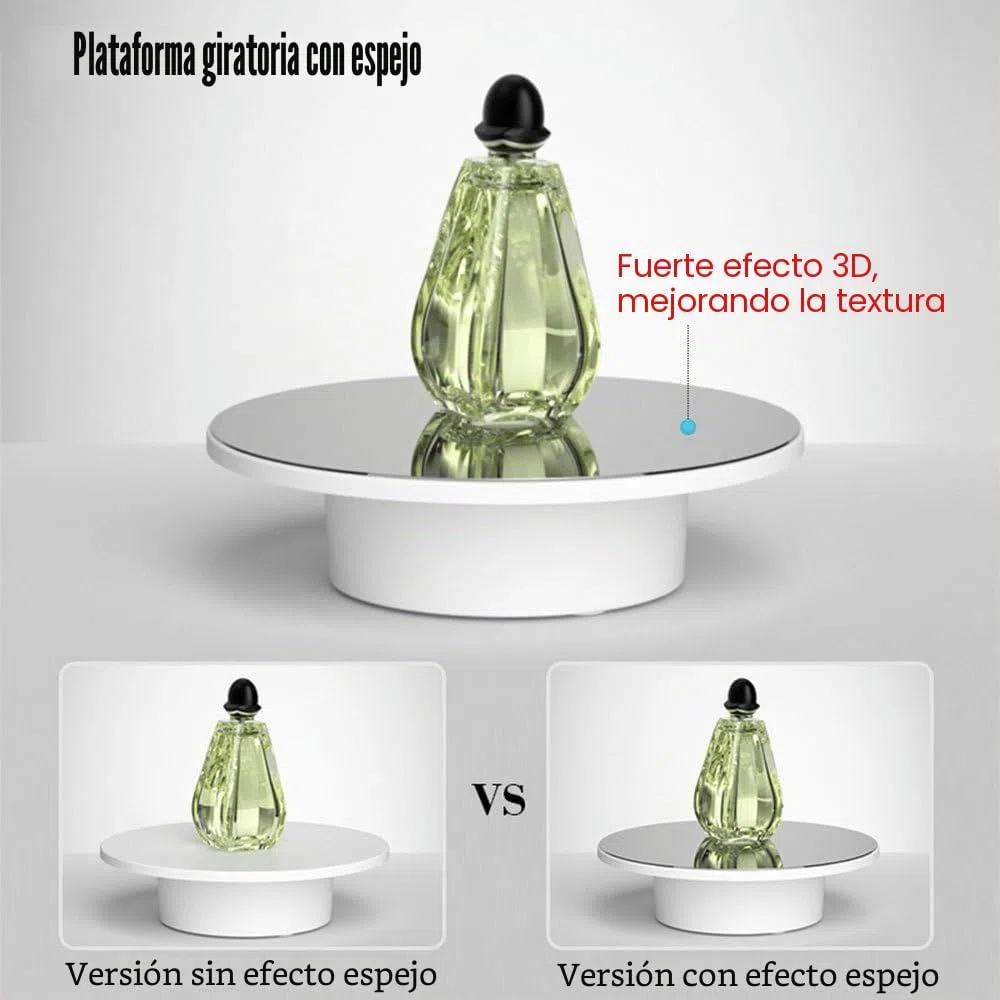 Soporte de exhibición LED Giratorio, Base de luz LED Redonda, silenciosa y automática de 360 Grados para estatuas de Cristal, Bolas de Cristal, Copas de Cristal, Colecciones, Figuras, Joyas y Arte