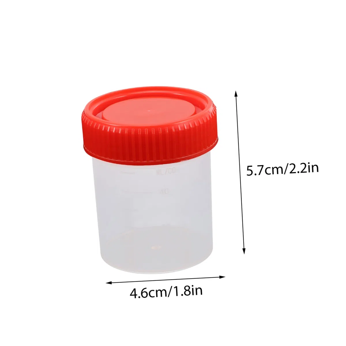 30 piezas muestra tapa prueba botellas frascos de dosis lata plástico recipiente plástico vasos de recipientes para muestras de pp rojo