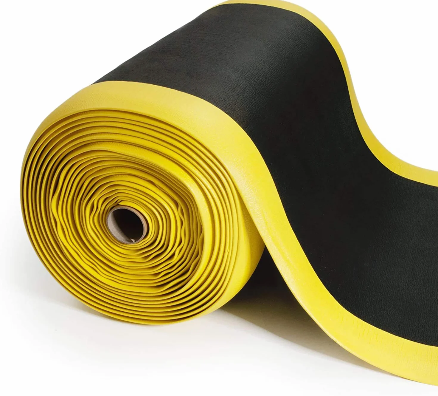 Alfombrilla antifatiga para puestos de trabajo de pie | Alfombrilla de trabajo ergonómica para mayor comodidad al estar de pie y correr | antideslizante y duradera (90 x 50 cm, negro y amarillo)