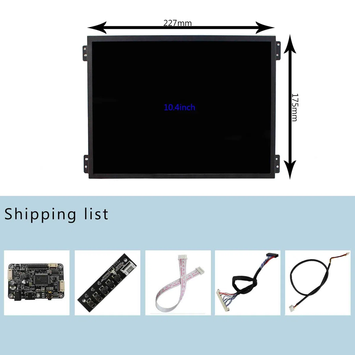 VSDISPLAY 10,4 Pulgadas 1024X768 600 nits WLED IPS Pantalla LCD VS104T-004A | y Placa de Controlador, Pantalla de Repuesto para G104XVN01.0 G104X1-L03