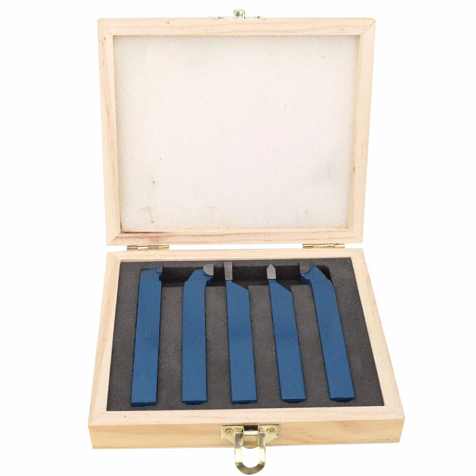 Juego herramientas torno 5piezas, cabezal soldadura carburo herramienta torneado máquina ensamblaje piezas corte insertos torneado para procesamiento tornos industri(16x16mm)