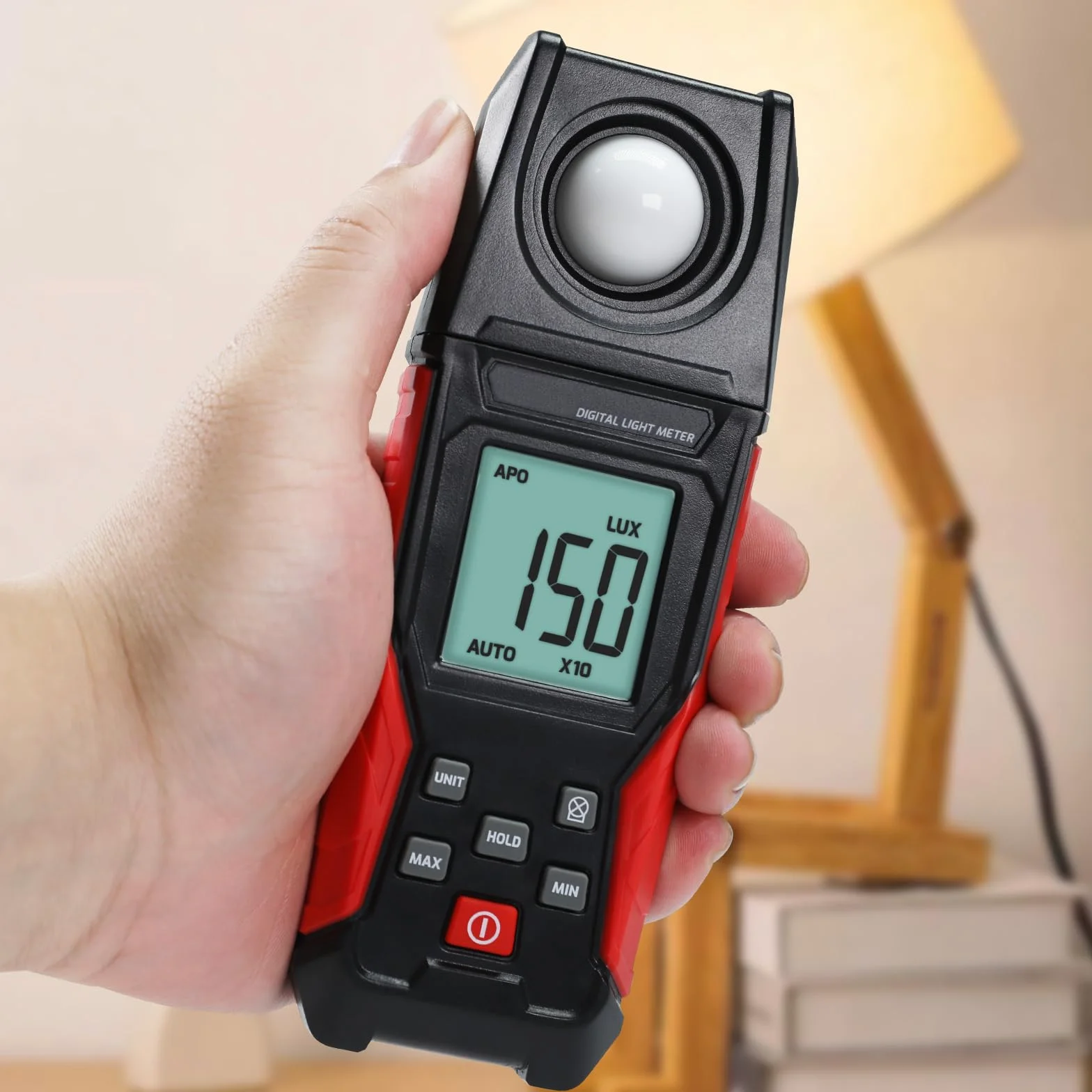 Medidor de Luz Digital Iluminancia Lux Meter 0.1~200,000 LUX (0.01~20000FC), Intensidad de Iluminación Medición de Brillo para Interior Exterior Plantas Película Fotografía Lumen Meter