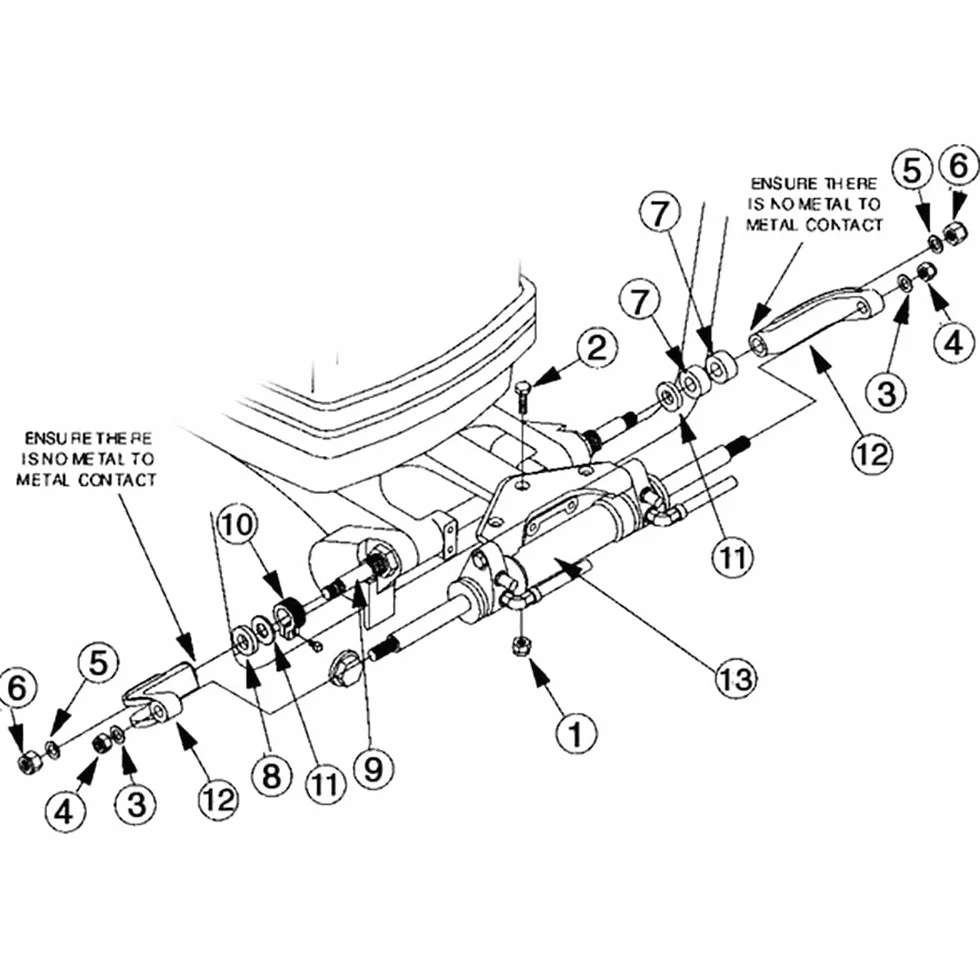 Seastar Front Mount Hydraulic Outboard Marine Steering Cylinder HC5345-3