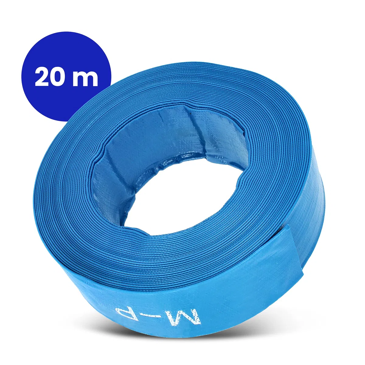 Manguera de Bomberos Industrial, 20 m x 2 Pulgadas, Construcción y Agua, Plana Azul, 2 Bar, 52 mm, Poliéster | M85313