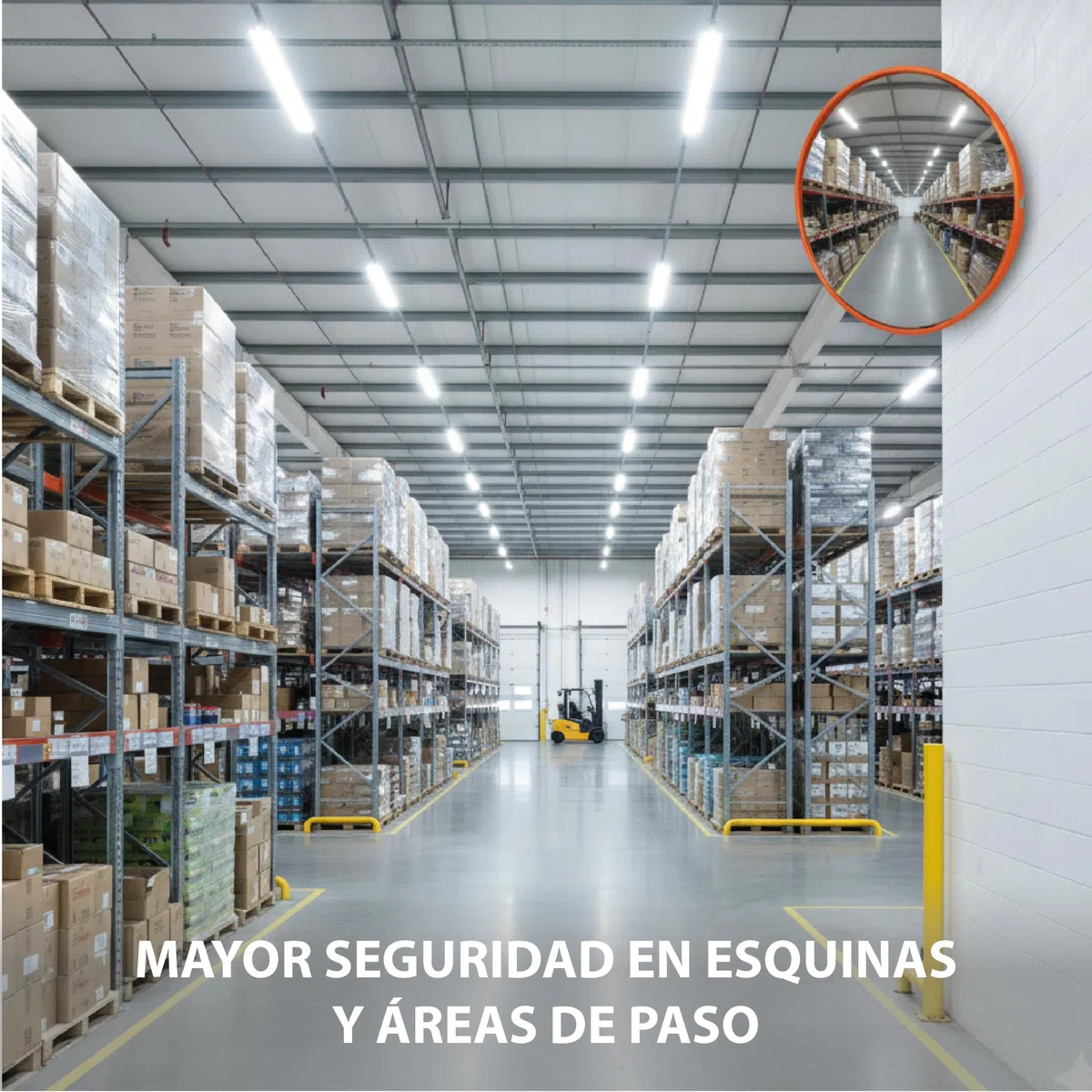 EberSign – Espejo Convexo de Tráfico Ø45 cm | Espejo de Seguridad para Interor con Ángulo de Visión | Resistente a Intemperie e Impactos para Garajes, Calles y Esquinas
