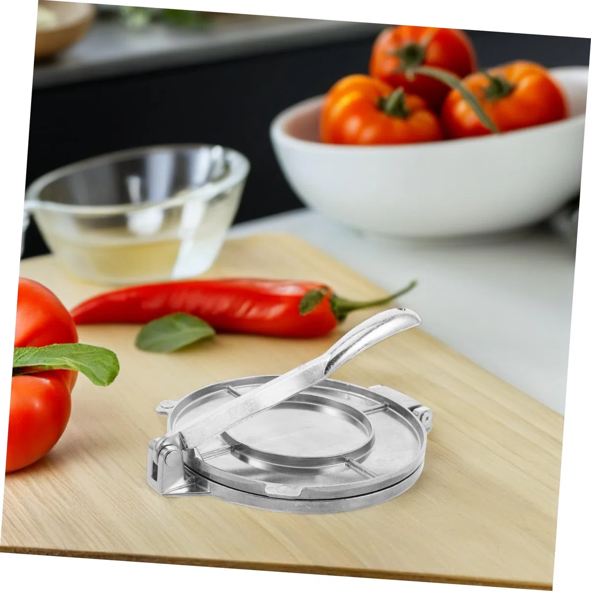 Mikikit Prensa Manual Diseño Fácil para Principiantes para Hacer Bolas de Masa y Molde para Empanadas de Aleación de Aluminio y Grosor Consistente