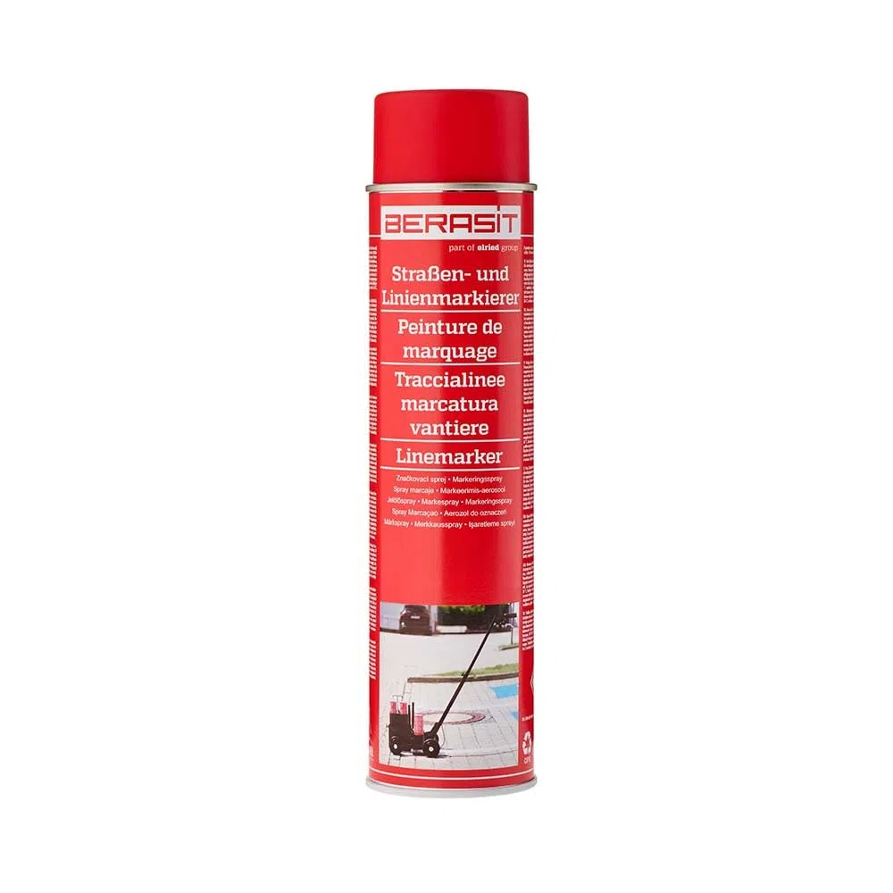 spray marcador de suelos, marcador profesional de calles y líneas, resistente a la intemperie, secado rápido, 600 ml, unidad de envío = 1 lata (rojo)