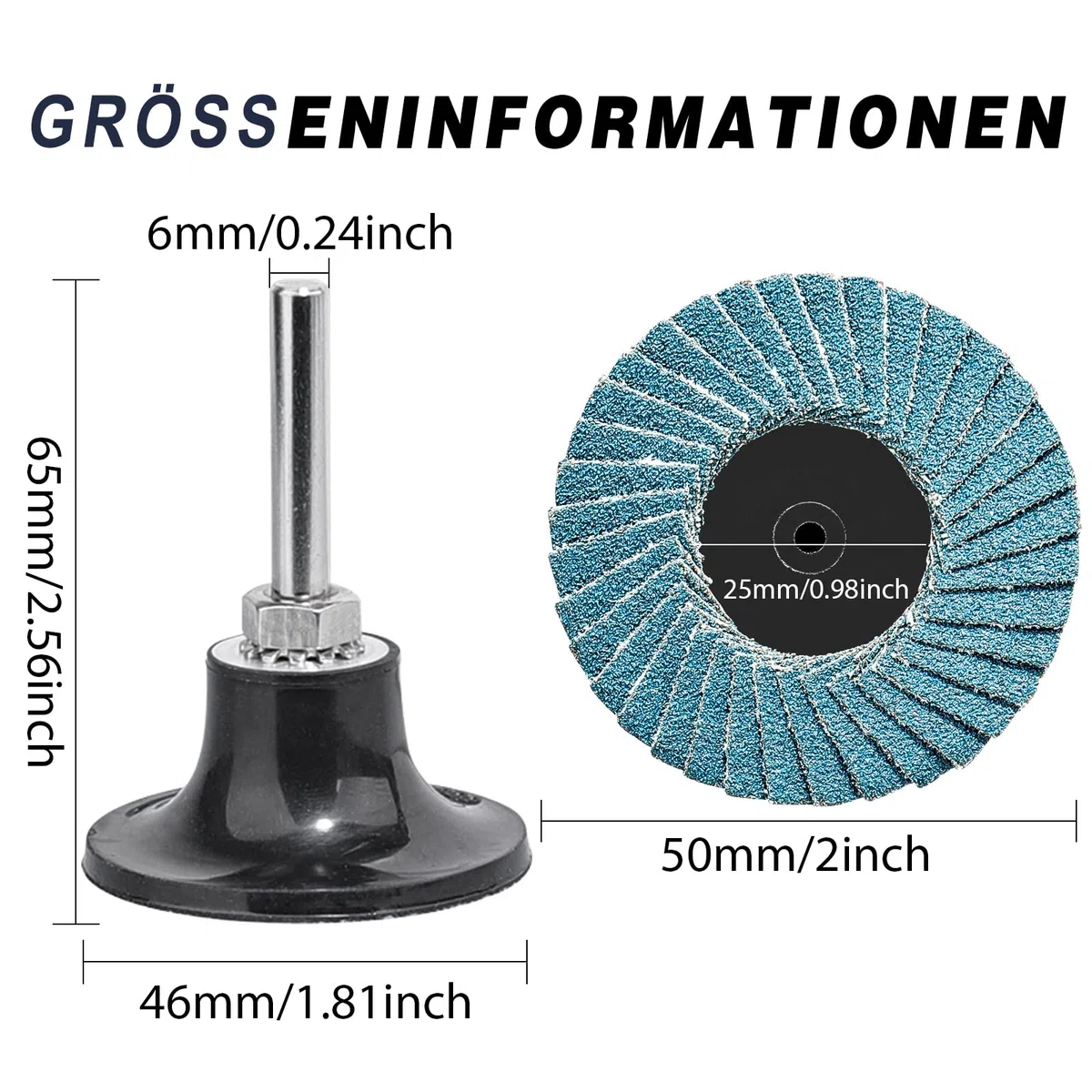 31pcs Disco de Láminas, 2 '' Disco Abrasivo de Láminas para Amoladora para Acero Inoxidable, Metal/Acero y Madera Grano 40 60 80