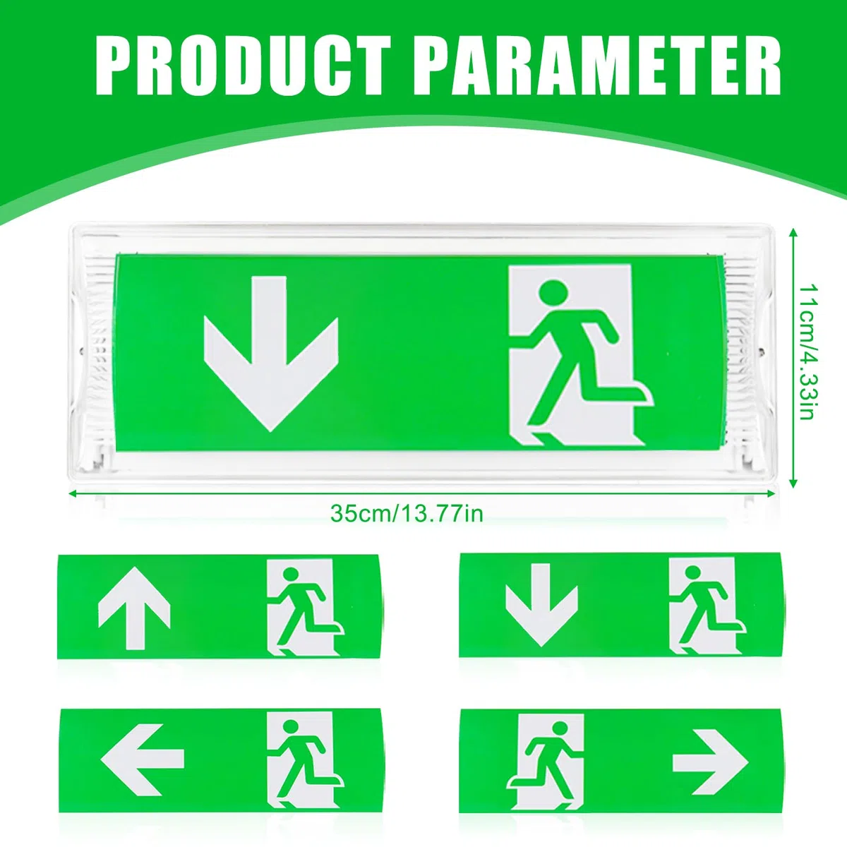 LED-Notbeleuchtung: IP65 Impermeable Iluminación De Emergencia, Lámpara De Salida LED Con Batería De Rescate 3h, Luminaria De Salida De Rescate Con 4 Pictogramas Para Todas Las Instalaciones