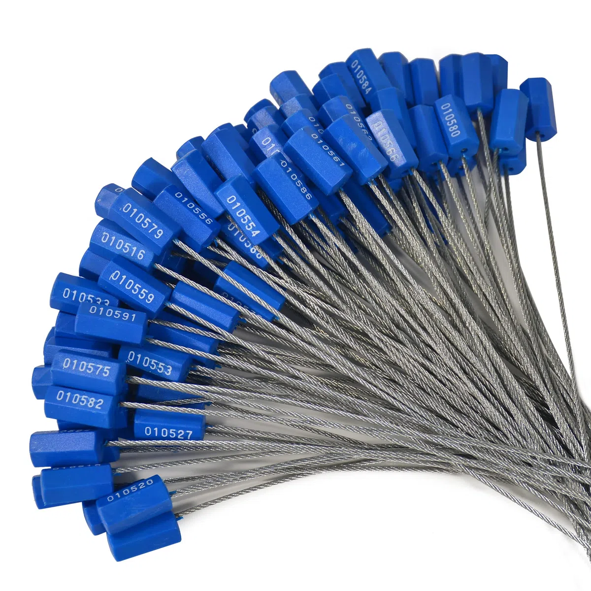 50 Sellos de Alambre de Acero Pull-Tite Etiquetas de Seguridad antimanipulación, Sellos de Alambre de Seguridad numerados, Bridas de Seguridad para Cables de Seguridad (Azul Oscuro)