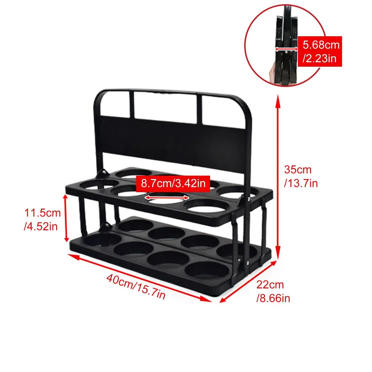 Portador de cerveza, estante portátil para cerveza | Caja portátil para botellas de bebidas | Paquete de 8 portadores de cerveza reutilizables, cajas plegables para servir y almacenar con asa, cubos d