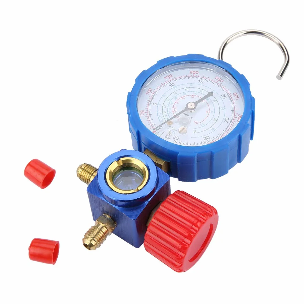 Manómetro de Aire Acondicionado R 410A Válvula de Manómetro 500 Psi con Espejo Visual