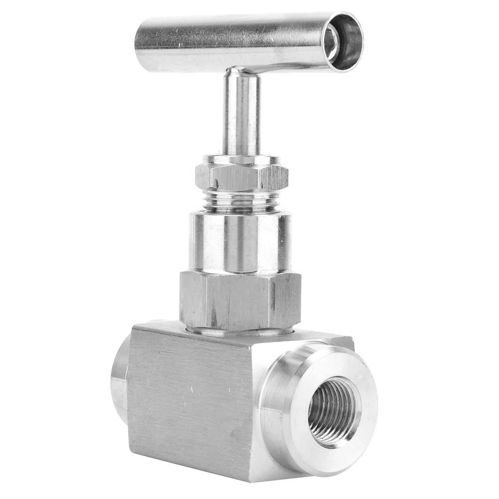 Válvula de Aguja Recta de Alta Presión Válvula de Aguja Recta de Rosca Hembra BSPP de Acero Inoxidable para Transmisión de Agua, Aceite y Combustible (1/4in)