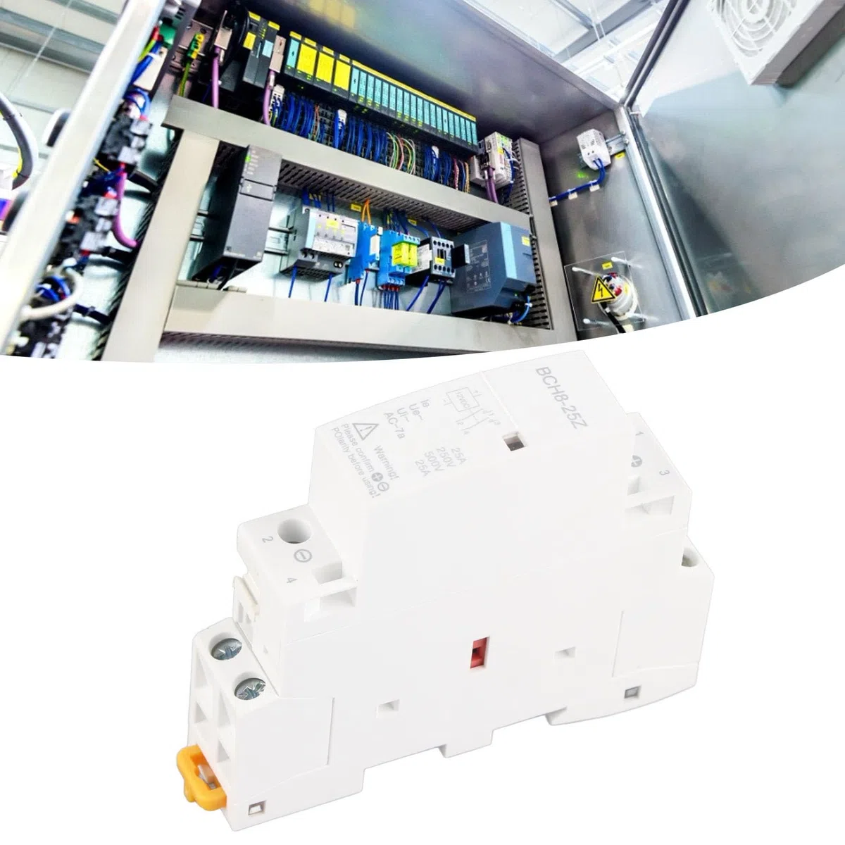 Contactor de voltaje DC, BCH8-25Z DC Interruptor de contactor modular para Smart Home Hotel Sistema de control inteligente(DC12V)