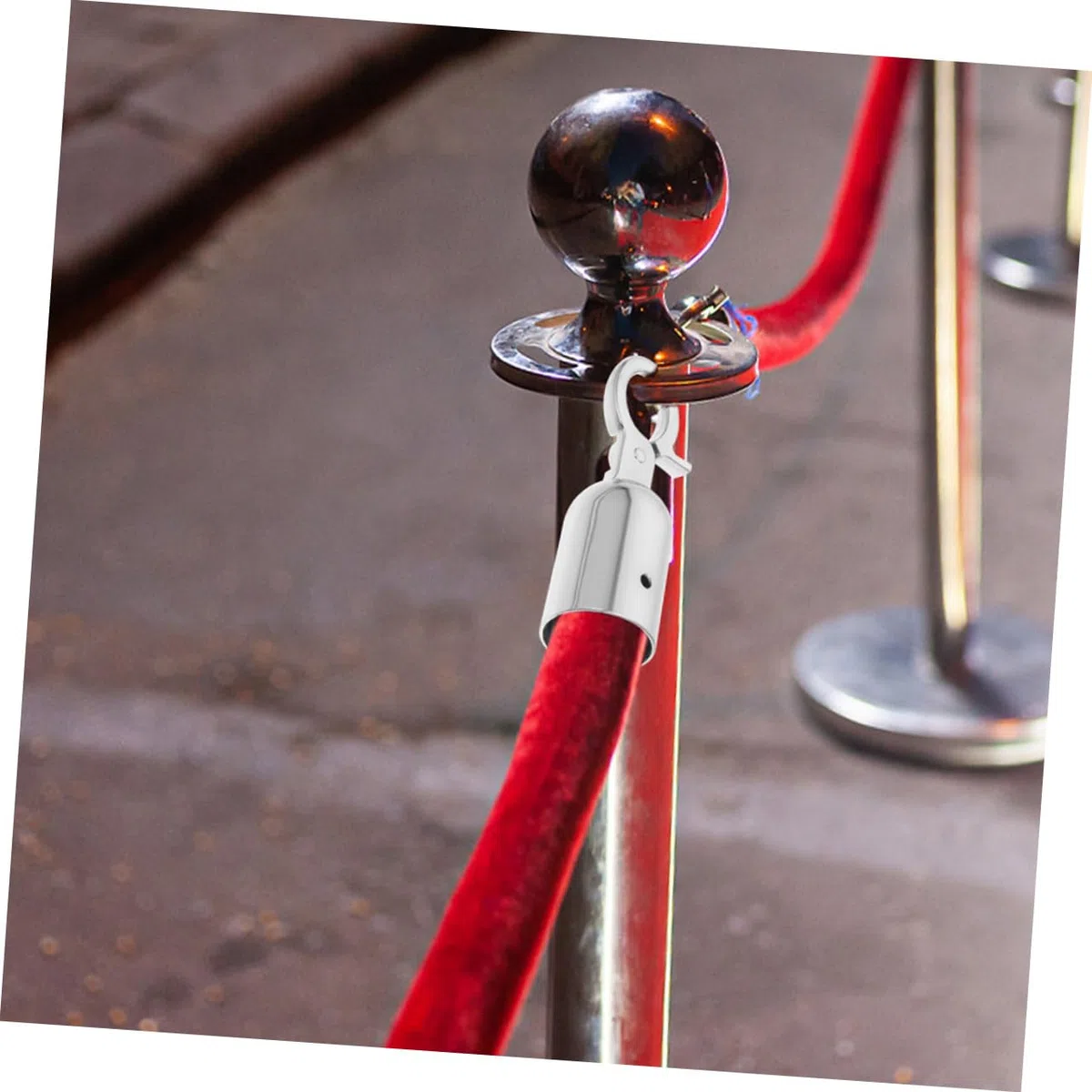 4 tapones de cuerda con ganchos de acero inoxidable topes de extremo para cuerdas de cierre y barandillas, montaje rápido, barrera de seguridad, accesorios para interiores y exteriores