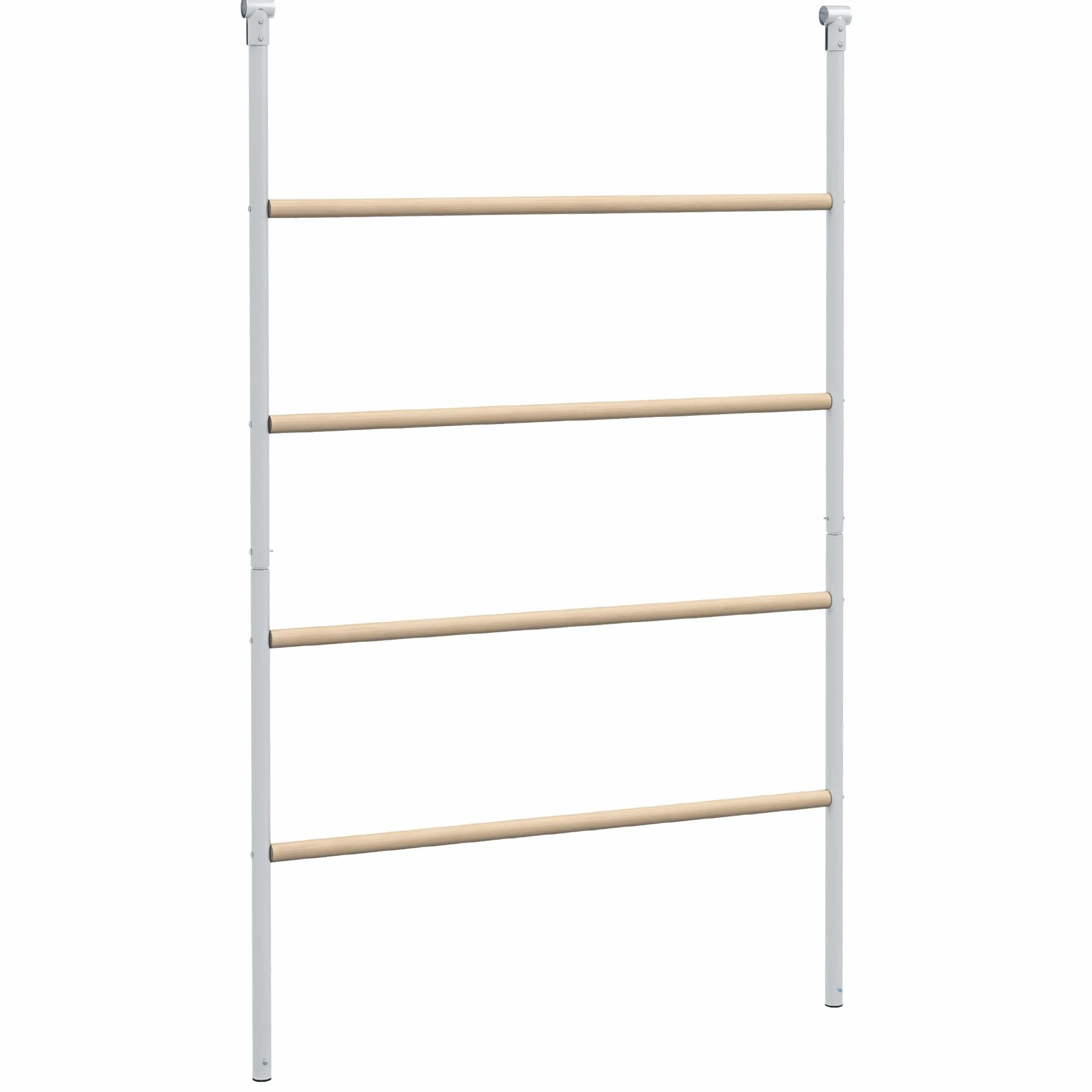 PawHut Percha para Gallinas de 4 Niveles, Escalera de Madera y Acero Galvanizado para 4-6 Gallinas, 140x86 cm, para Gallineros de Tubos Metálicos de 25 mm, Natural