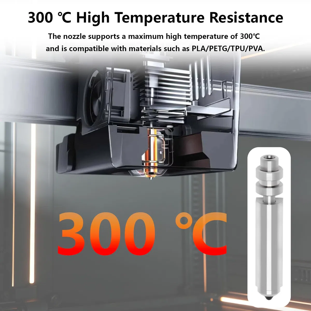 2 piezas de kit de boquillas de acero endurecido de 0,4 mm para Kobra X, kit de boquillas de alta temperatura de 300℃ de cambio rápido para hotend de impresora 3D para Anycubic Kobra X