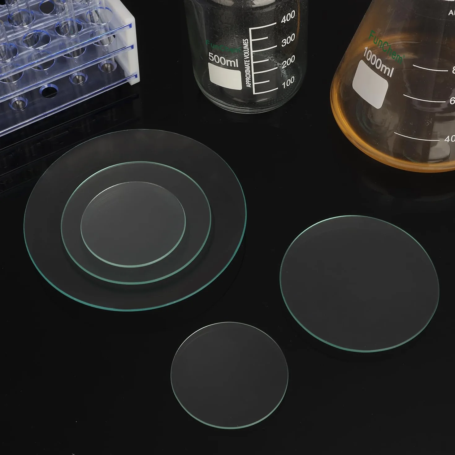 FunChem Conjunto de Vidrios de Reloj de Laboratorio 150 mm Diámetro Externo, Cubiertas Curvas de Vidrio para Vasos de Precipitados, Ideales para Pesaje y Cubrimiento en Uso de Laboratorio, 10 Piezas