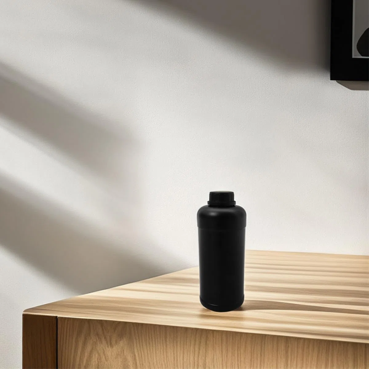 Genérico Botellas para Reactivos de Plástico Negro Opaco 1000Ml, 6 Unidades Tapa para Almacenamiento Seguro en Laboratorios y Manejo de Líquidos Químicos