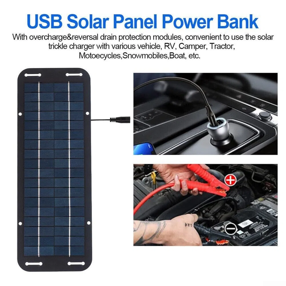 Cargador de batería solar, panel solar de 30 W, cargador de goteo de 12 V, kit de cargador de batería para motocicleta, barco, coche, caravana, remolque marino