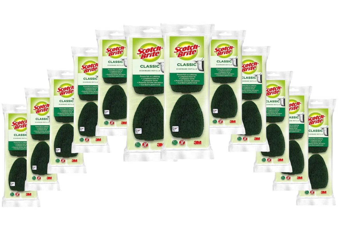 Scotch-Brite Recambios de Estropajo con Mango para tareas difíciles, 24 Unidades - para Limpiar Ollas, Sartenes y Bandejas de Horno