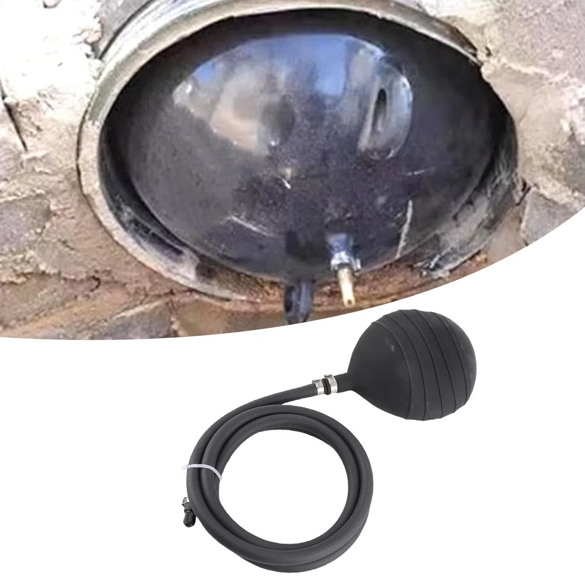 Tapón de Tubería Inflable, Tapón de Globo de Tapón de Tubería Inflable, Airbag con Cierre de Agua, Airbag de Prueba de Agua Cerrado para Mantenimiento de Tuberías (110mm)