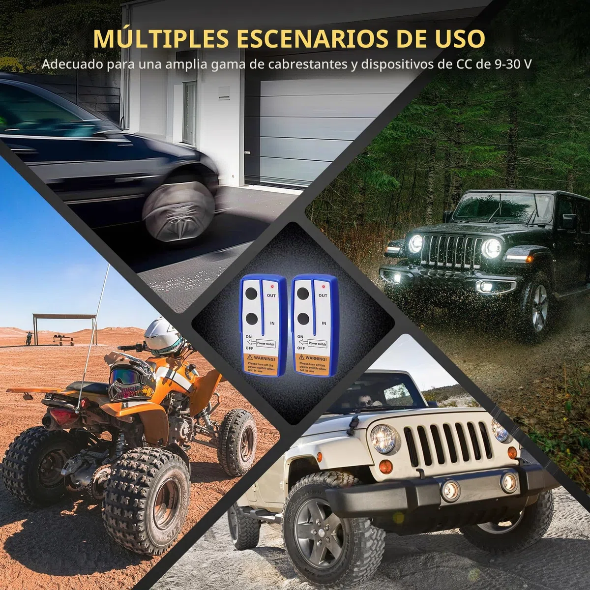 AMTOVL Controlador de Cabrestante 12V Mando a Distancia de Cabrestante con Función de Encendido y Apagado Controlador de Cabrestante Inalámbrico con Luz Indicadora para Jeep/ATV/SUV
